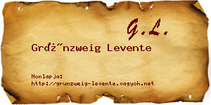 Grünzweig Levente névjegykártya